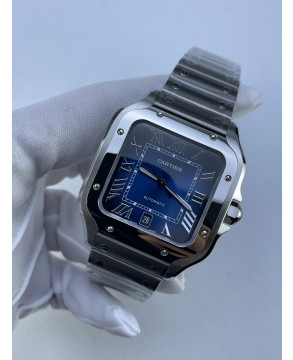 (준비완료/특급배송)NO.3835/BV공장 까르띠에 산토스 40MM 2018 스틸 블루다이얼 브슬