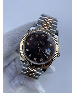 (준비완료/특급배송)NO.3987/QP공장 롤렉스 데이저스트 126331 41미리 로즈골드 콤비 초코다이얼 다이아몬드 인덱스